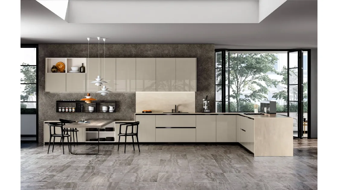 Cucina Moderna con penisola Vivere Italia 06 di Spagnol Cucine